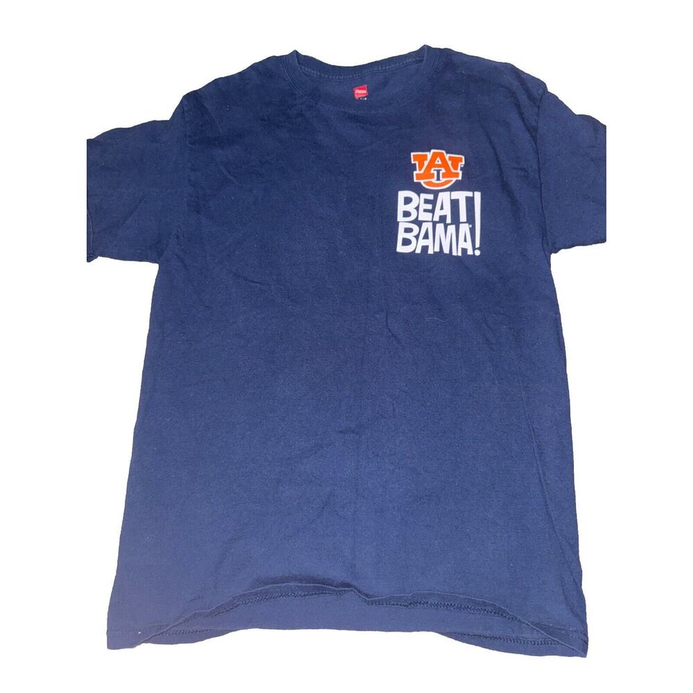 2013 Navy Blue Iron Bowl Auburn Tigers Beat Bama T Shirt Size Medium Haynes U35 - Picture 3 of 4